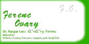 ferenc ovary business card